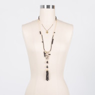 long and short agate necklace layering